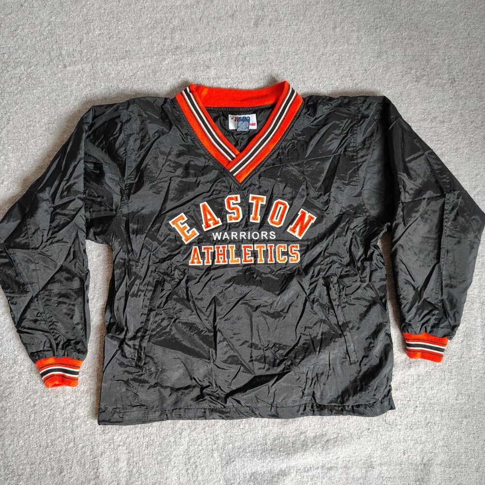 Easton Warriors High School Jacket Size Small Black Orange Athletics‎ Pullover